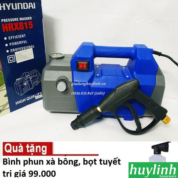 Máy rửa xe Hyundai HRX815 - 120bar - tặng bình xà bông