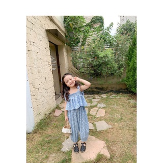 Set áo dây quần dài hoa cúc cho bé gái