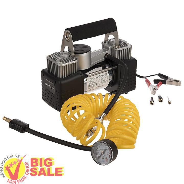 Máy bơm lốp ô tô 2 xylanh 628-4x4 DC12V 150 PSI,Máy bơm lốp xe hơi có màn hình hiển thị đồng hồ đo áp[ HÀNG NEW 2019]