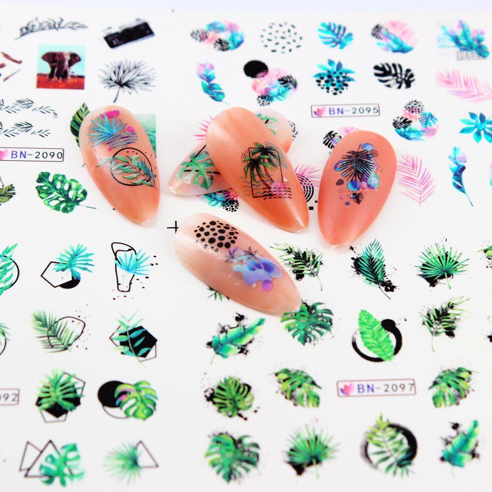 QQMALL Đề Can Nước Hình Hoa Lá / Hoa Hồng / Nở Thời Trang Trang Trí Móng Nghệ Thuật