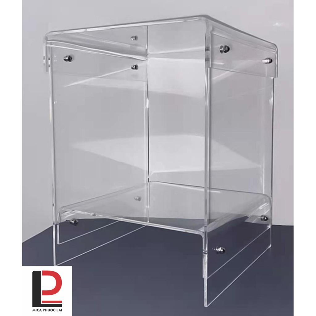Bàn/tab cà phê 2 tầng mica, kệ acrylic 2 tầng decor sản phẩm