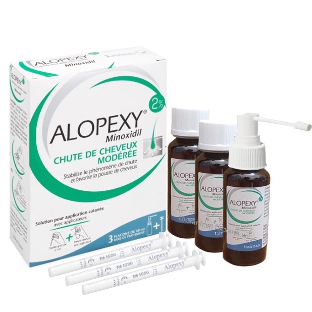 Tinh chất bôi tóc Alopexy 2% chính hãng Pháp, ngăn rụng, hói và mọc tóc, mày cho nữ