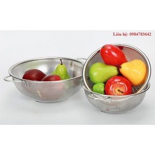 Rổ Lưới Inox Có Quai Tiện Dụng (Gồm 2 loại 25cm và 28cm)