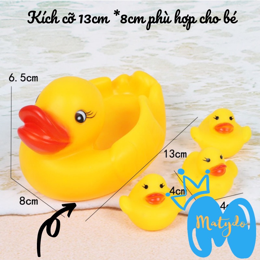 Đồ chơi nhà tắm mini gồm 4 chú vịt đáng yêu bóp kêu bip bip giúp bé thích thú khi tắm