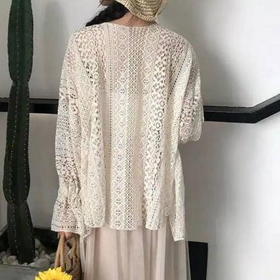 Áo Khoác Cardigan Phối Ren Thời Trang Đi Biển Cho Nam