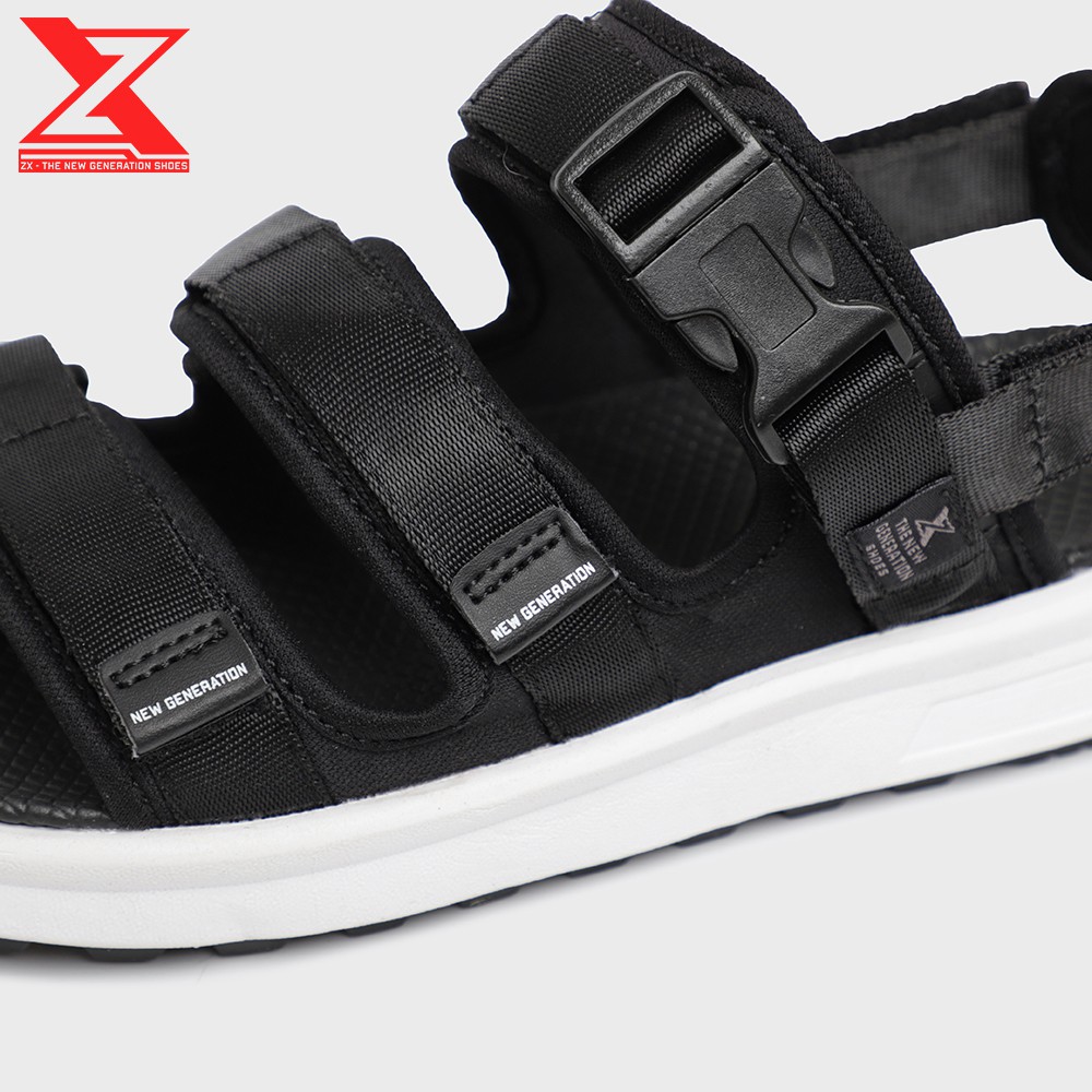 [Mã SKAMLTSM9 giảm 10% đơn 99K] Sandal Unisex Streetstyle - ZX3408 Black white - 3 Quai - quai sau tháo rời