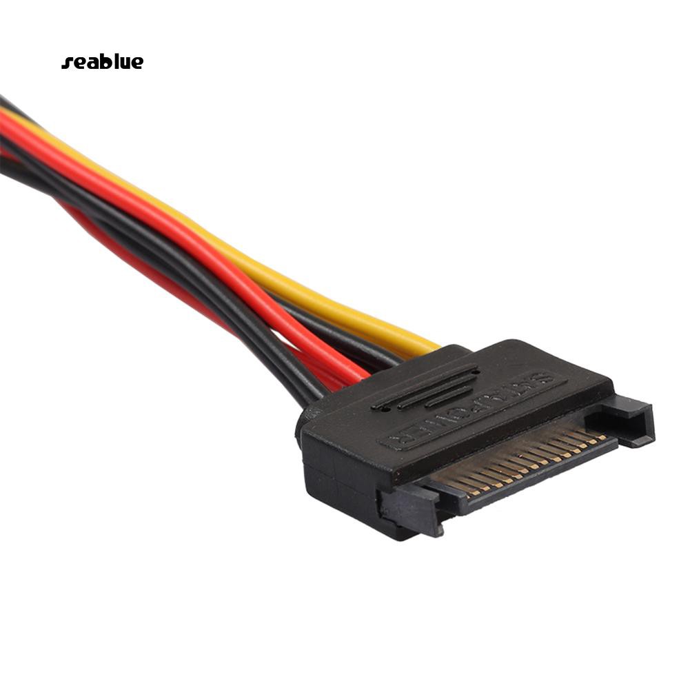 Dây Cáp Nối Nguồn Sata 15pin Sata Male Sang 4pin Ide Molex Female + 15pin Sata Female