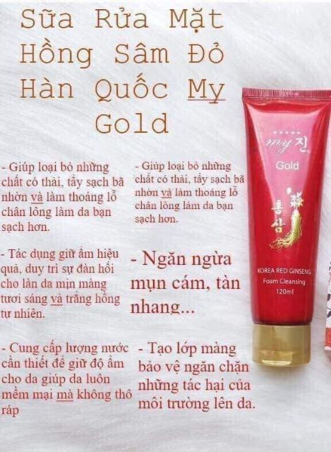 SỬA RỬA MẶT NHÂN SÂM HÀN QUỐC CHÍNH HÃNG
