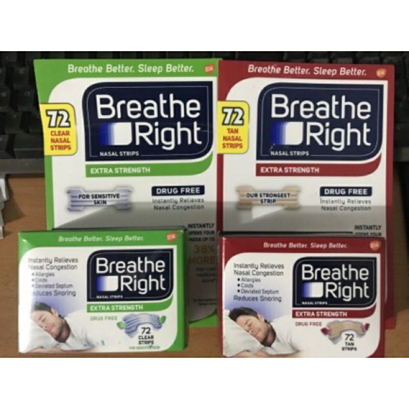 Miếng dán chống nghẹt mũi chống ngủ ngáy(gáy)khi ngủ Breathe Right 72 miếng