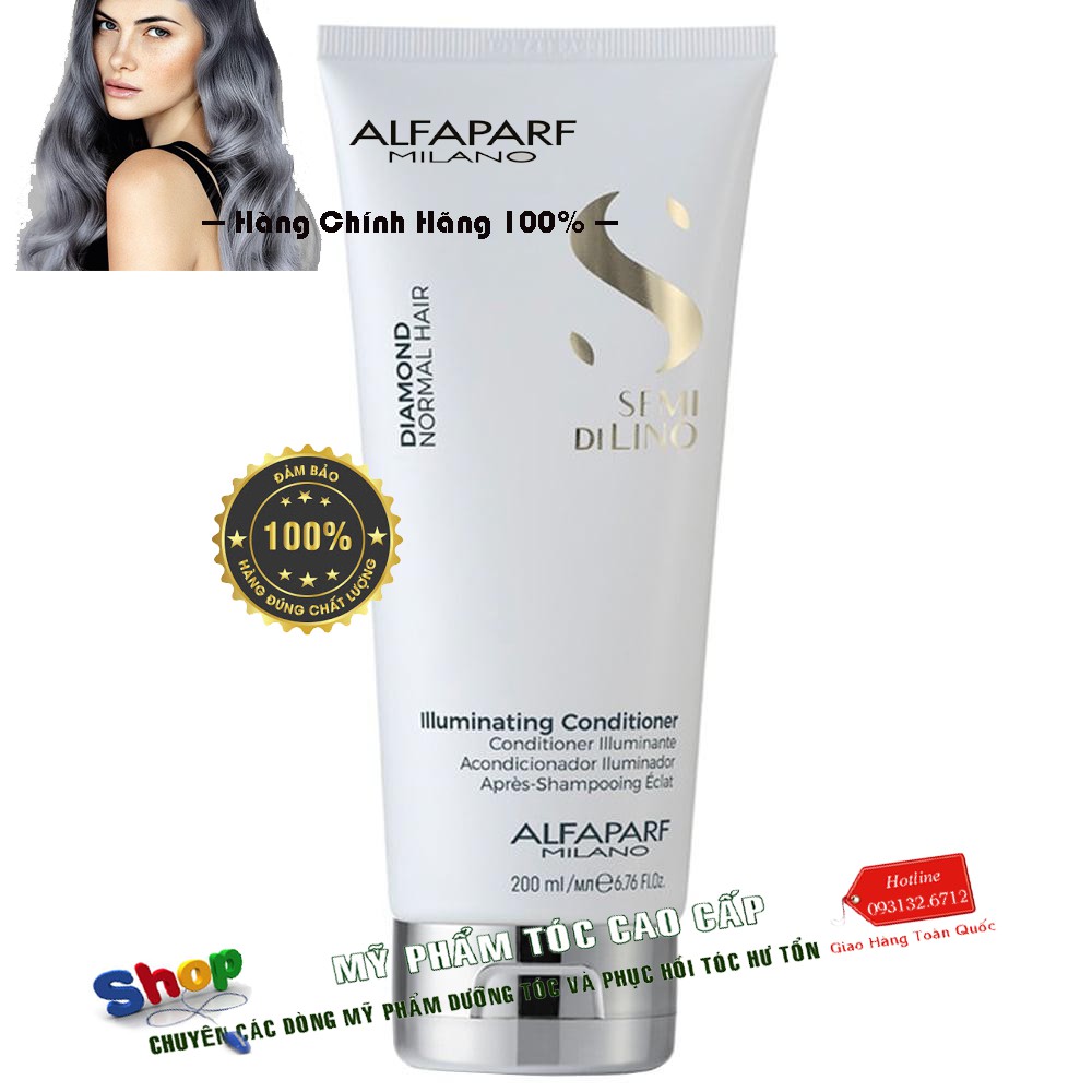 [Alfaparf-chính hãng]Dầu xả Diamond chăm sóc tóc bóng mượt 2018 Semi Dilino Illuminating Conditioner Alfaparf 2500ml