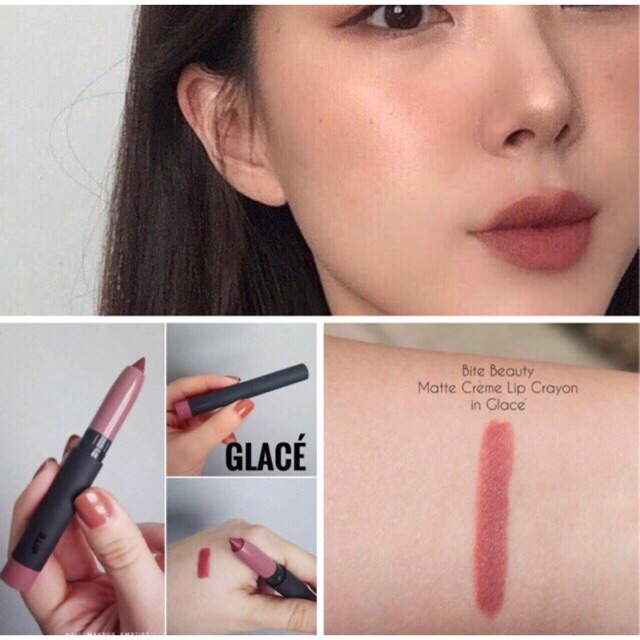 Son bút chì Bite Beauty Matte Crème Lip Crayon màu Glace 1g (unbox)