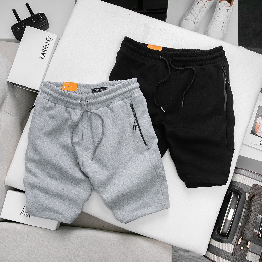 Quần Short Nam Túi Khoá HUTTON Chất Liệu PC COTTON Co dãn 2 chiều