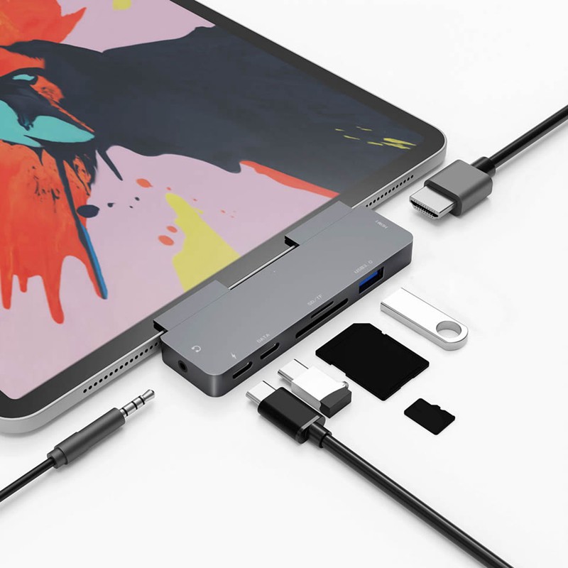 Bộ Chia Cổng Usb C 4k Hdmi Usb 3.0 3.5mm Cho Ipad Pro Macbook Pro / Air