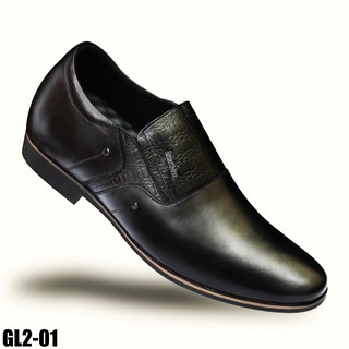 Giày lười công sở tăng chiều cao SmartMen GL201 (Đen)
