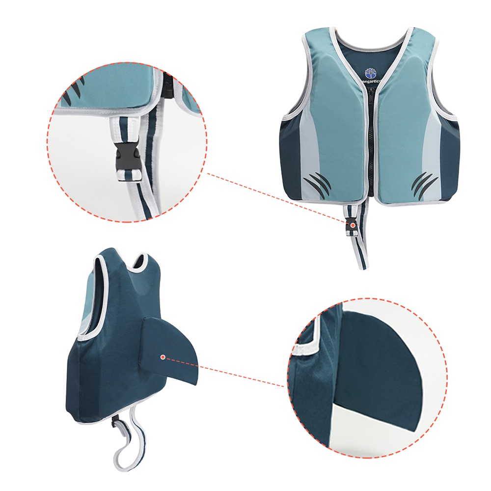 Áo Phao Hình Cá Mập Hoạt Hình Cho Bé 1-6 Tuổi