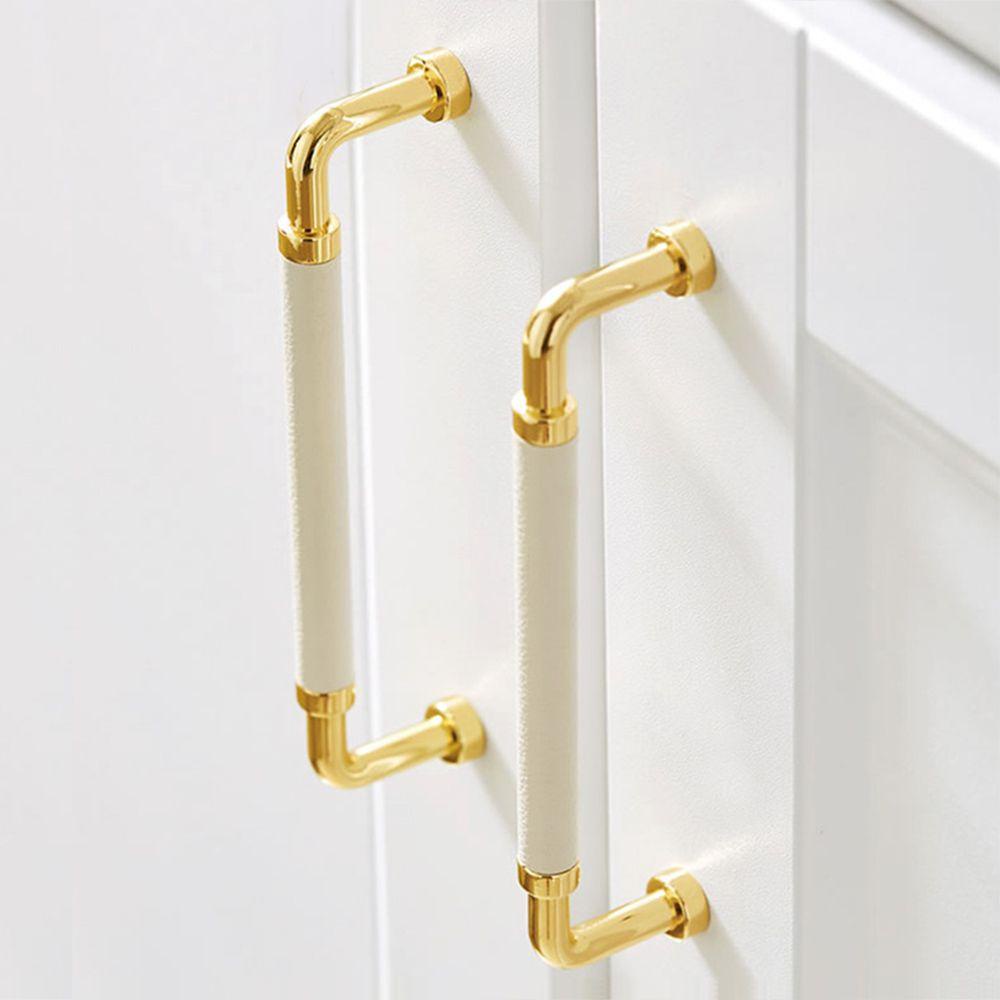 ZAIJIE24 Tay Nắm Cửa Tủ Bằng Da Và Hợp Kim Kẽm Chất Lượng Cao