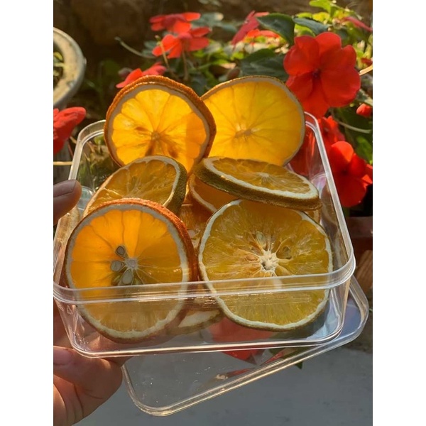 100g Cam vàng thái lát khô miếng tròn hàng đẹp