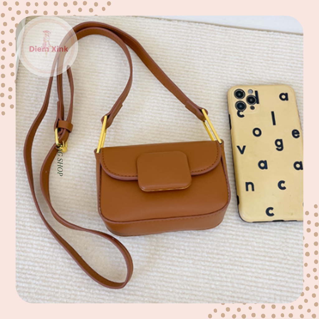 Túi Xách Nữ Đeo Chéo Mini  Cao Cấp Nhiều Màu Da Pu Mềm Mại Dành Cho Mẹ Và Bé Gái - Diễm STore- T137-21
