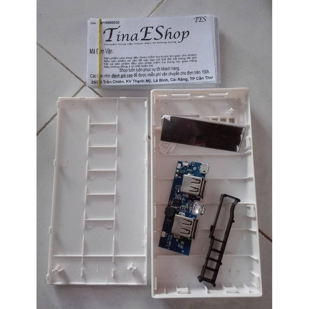 Mạch sạc dự phòng 18650 x6 cell + vỏ hộp _M106