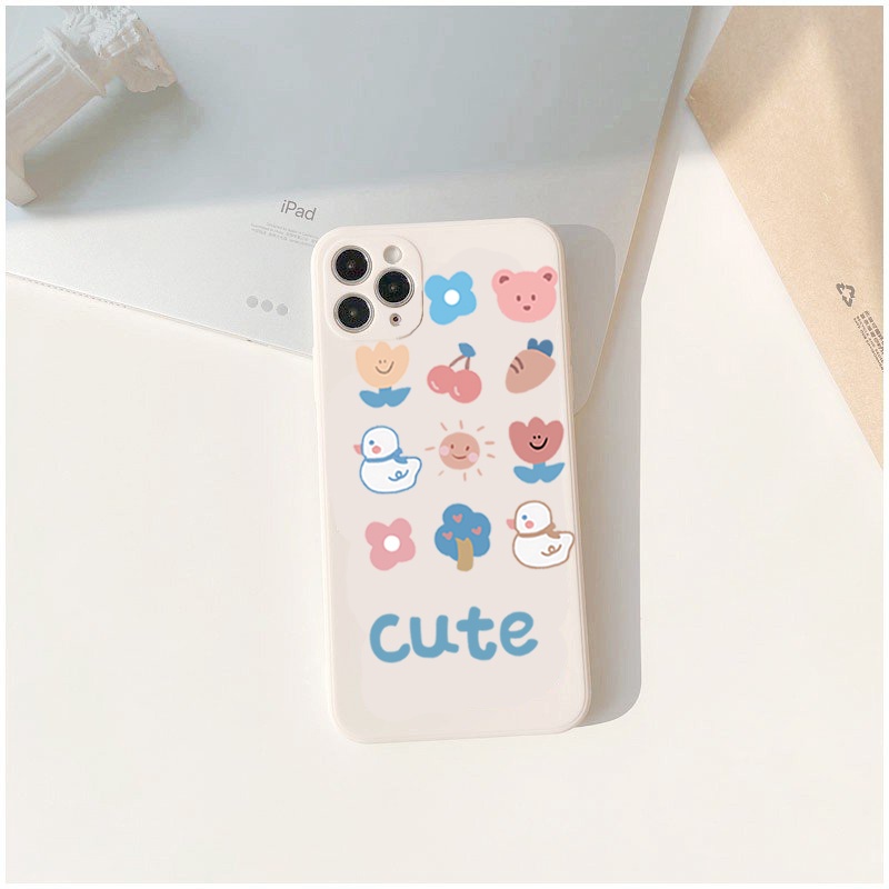 Ốp lưng iphone cạnh vuông Cute dành cho iphone 6 đến 14promax - E68