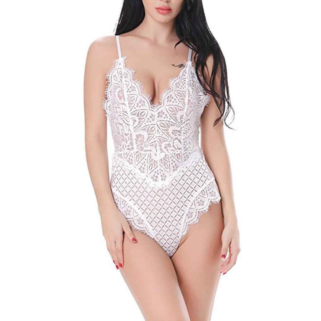 Jumpsuit 2 dây cổ chữ V phối ren hoa quyến rũ cho nữ