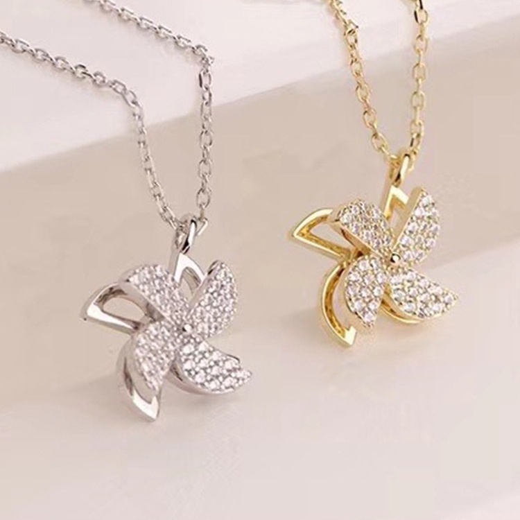 Vòng cổ Hợp Kim Mặt Cối Xay Gió Đính Đá Nhiều Màu Sắc