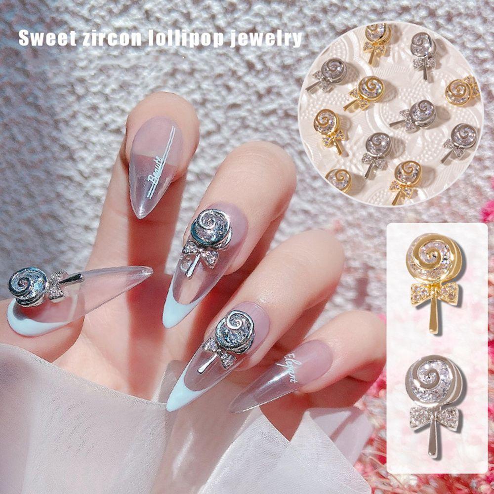 Cây Kẹo Mút CABEZA Trang Trí Móng Tay|Phụ Kiện Kim Loại Trang Trí Móng Tay DIY Xinh Xắn