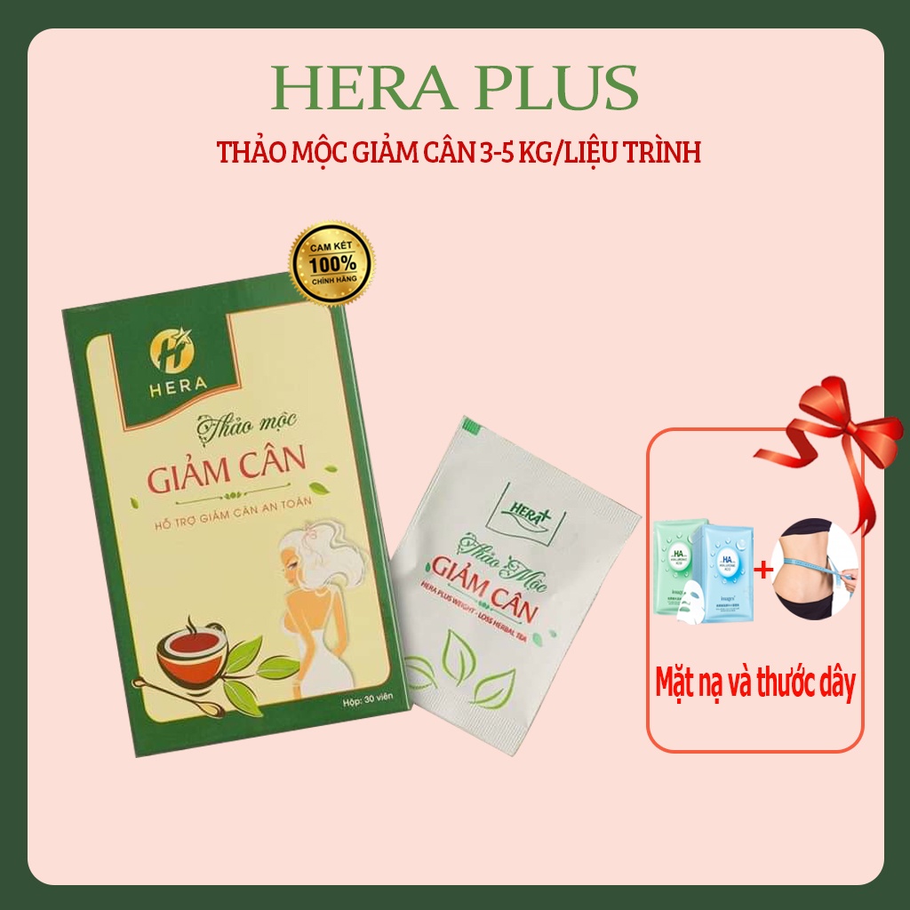 Giảm cân Hera Plus Trà giảm cân nhanh cấp tốc an toàn thảo mộc không phải thuốc giảm cân