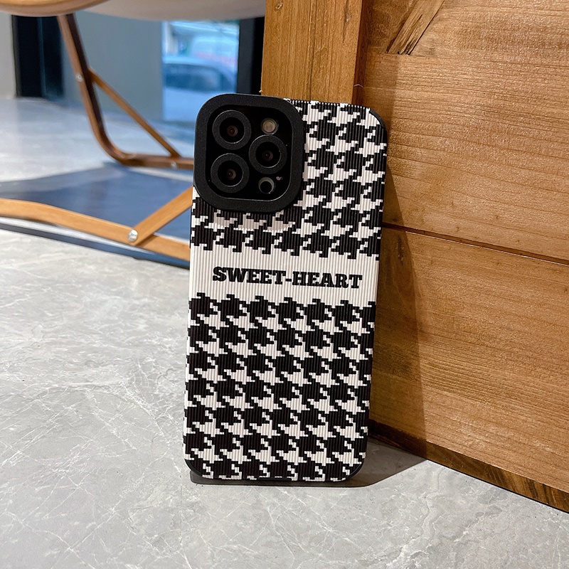 Ốp điện thoại da cừu in sọc caro cho Iphone 13pro Max 13pro 13 12promax 12pro 12mini 11 Pro Max Ix Xs Max Xr 7 8 Plus | BigBuy360 - bigbuy360.vn