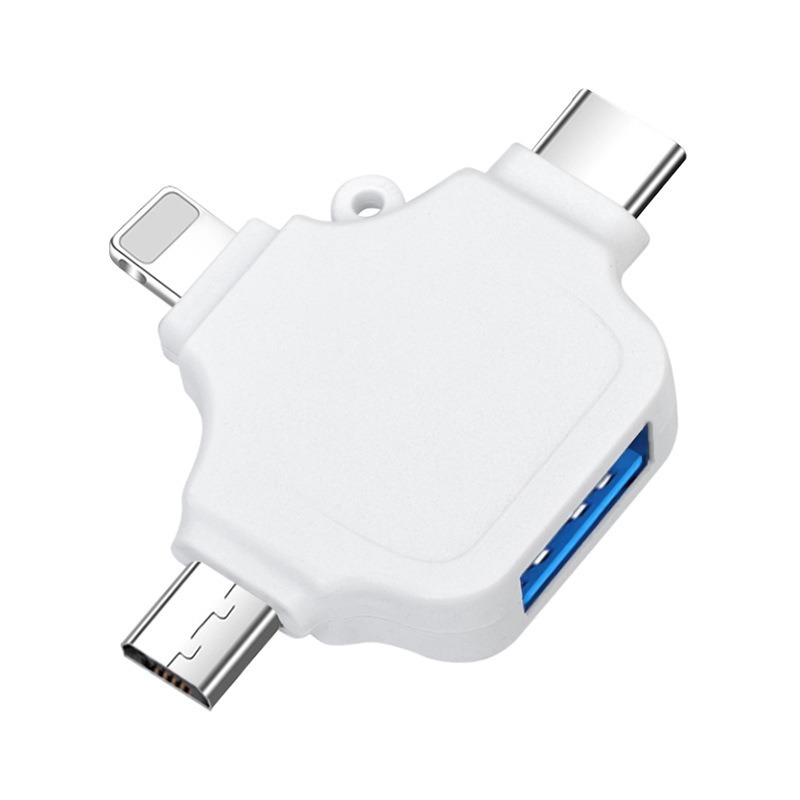 Đầu Chuyển Đổi Otg 3 Trong 1 Cho Ios / Micro Usb / Type C / Lighting Sang Usb 3.0