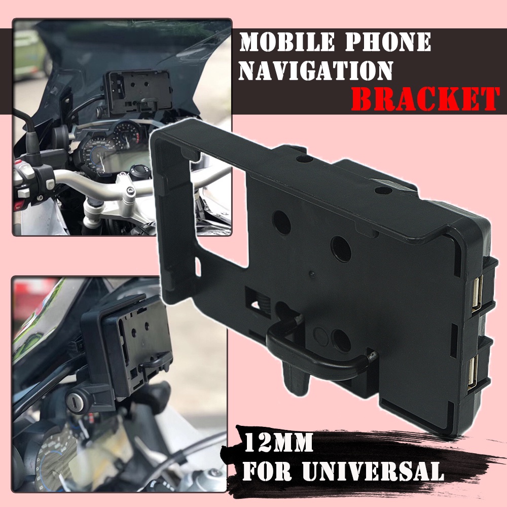 Giá Đỡ Điện Thoại/ Thiết Bị Định Vị USB 12MM Đa Năng Gắn Xe Mô Tô BMW R1200GS LC ADV Adventure F 700 800GS