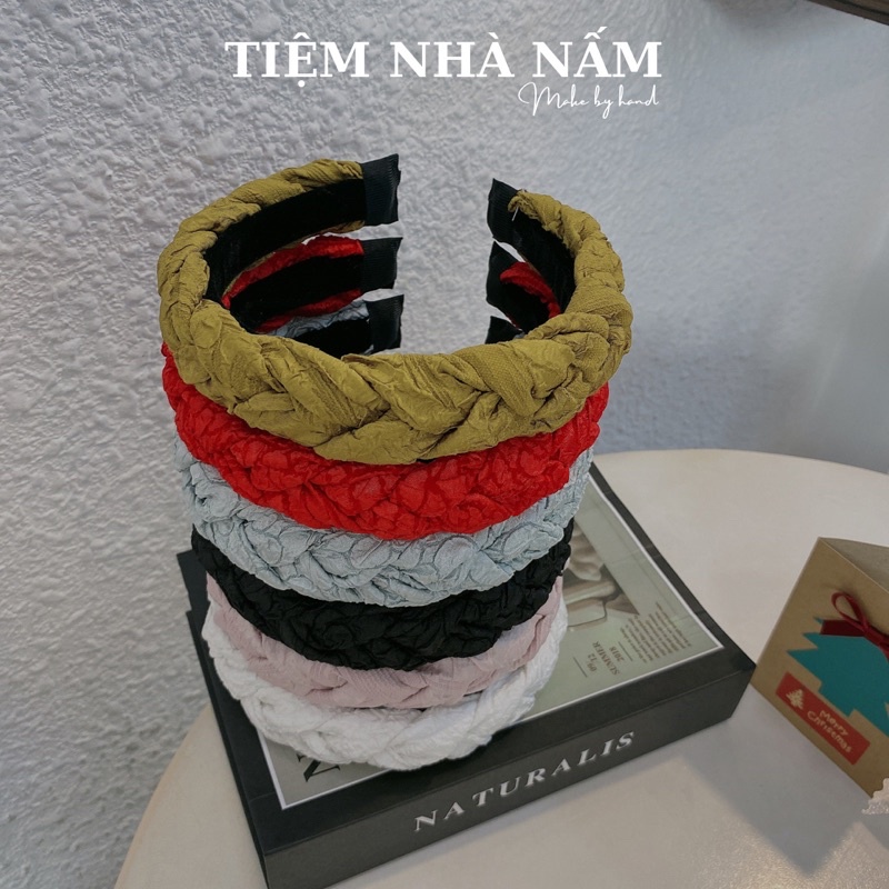 BỜM CÀI TÓC TẾT DẠNG BỆN GẤM TAFTA CAO CẤP - [ Nhà Nấm handmade ]