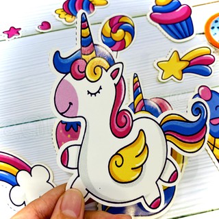 [Twins Plus] Sticker unicorn dán trang trí laptop, máy tính bỏ túi, vali, điện thoại, đàn ghita, hộp bút