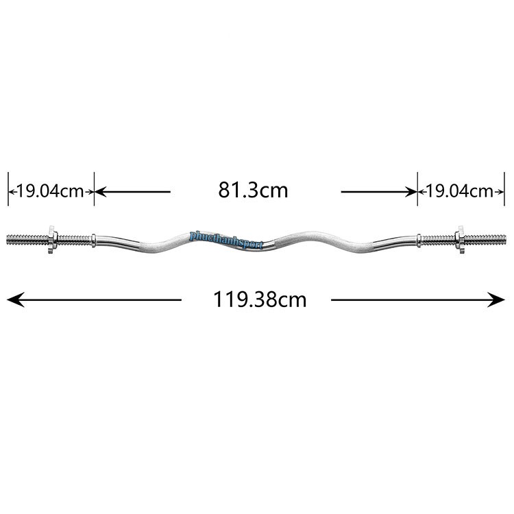 Đòn cong  đòn tập tạ đòn gắn tạ đòn tập squats đòn tập ngực đòn tập vai Reefit dài 1m2 xi mạ Inox