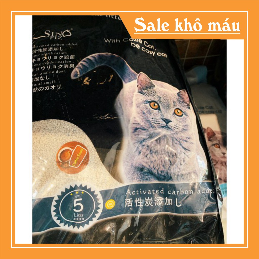 [FLASH SALE] Cát vệ sinh cho mèo than hoạt tính cozie cat 5L