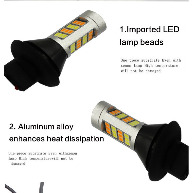 Set 2 đèn báo tín hiệu rẽ mô hình kép DRL&amp;Turn LED T20 1156 cho xe hơi
