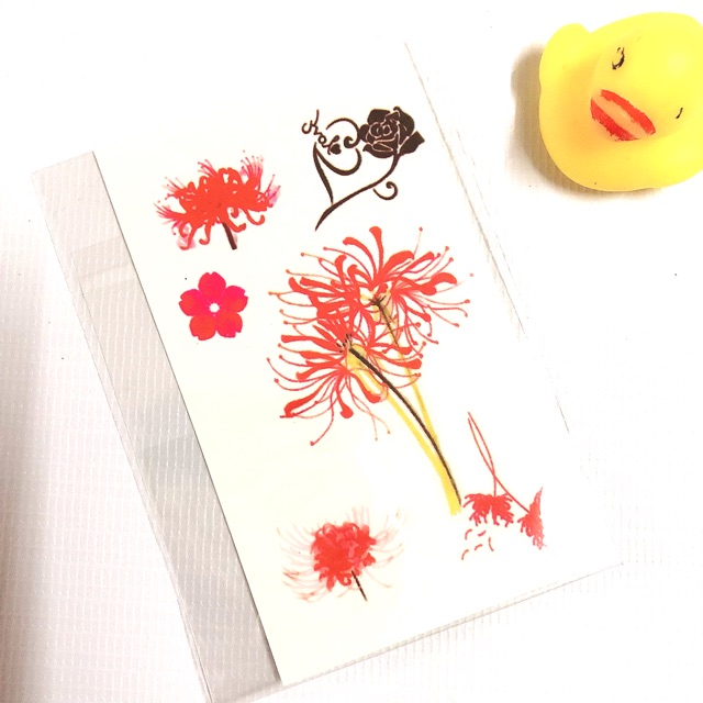 Hình xăm dán hoa bỉ ngạn kết hợp hồng đen 10x6cm_ mua 5 tặng 1 mini xinh