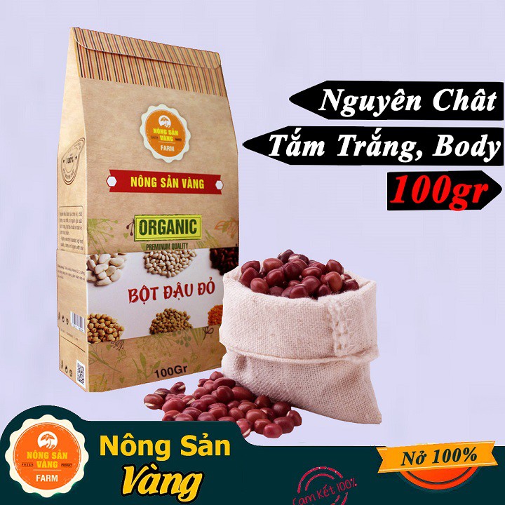 Bột Đậu Đỏ Nguyên Chất 100g Nông Sản Vàng - Hỗ trợ làm đẹp dưỡng da-detox