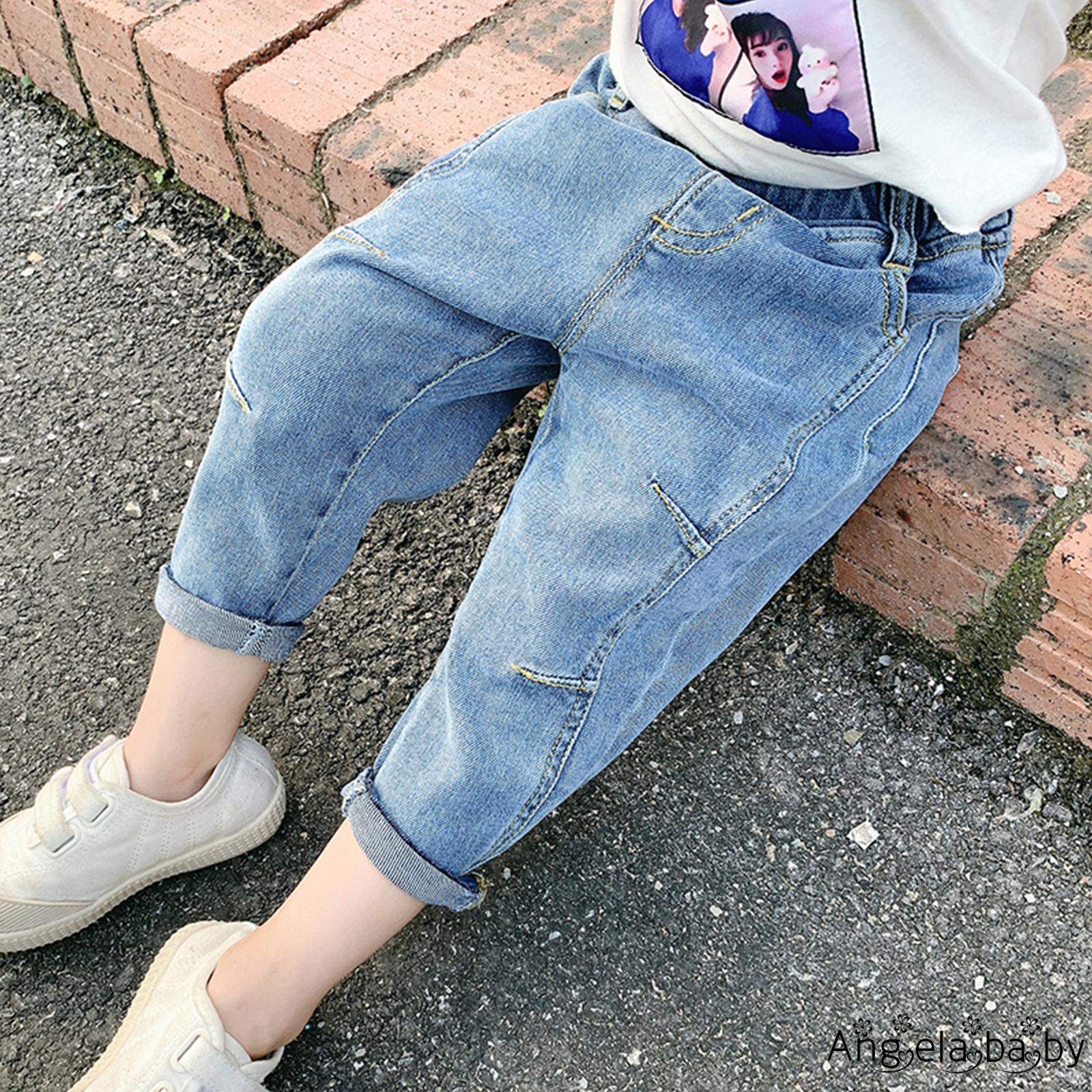 Quần Jeans Dài Thoáng Khí Thời Trang Cho Bé Gái