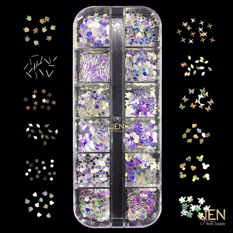 Sequin kim tuyến gương sáng trang trí móng