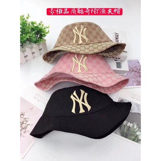 Nón mũ bucket thêu NY Yankees màu trơn nam nữ