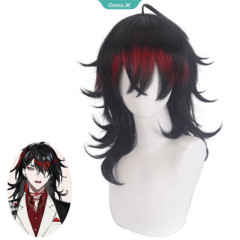 Tóc Giả Cosplay Hololive Vox Akuma Sợi Tổng Hợp Chịu Nhiệt Phối Màu Đỏ Đen Dùng Hóa Trang Lễ Hội Halloween + Miễn Phí