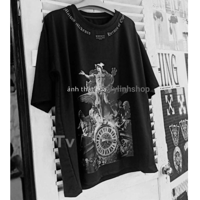 Áo thun nam 🔥VYLINHSHOP 🔥 áo phông cotton co giãn nhẹ mát hút mồ hôi hình tượng đá form rộng unisex màu đen