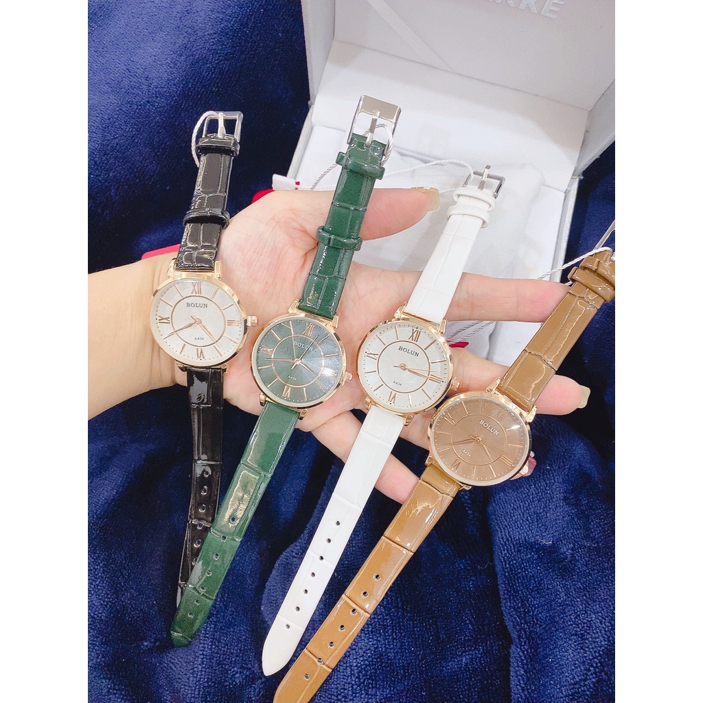 Đồng hồ nữ Bolun nội địa Trung size 34mm dây da nhiều màu thời trang, cao cấp chính hãng bảo hành 12 tháng