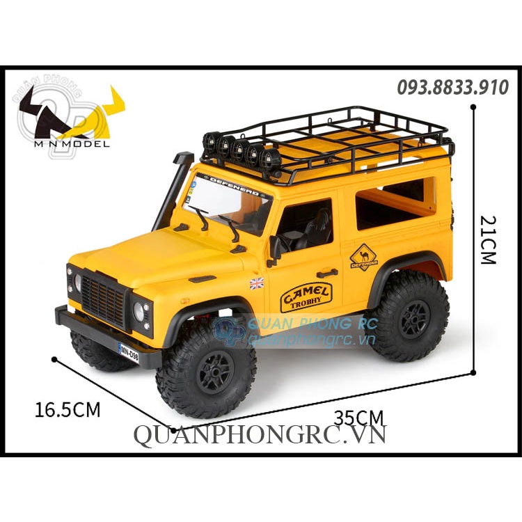 Xe Điều Khiển MN98 1:12 2.4G 4WD Defender Off-Road Rock Crawler With LED