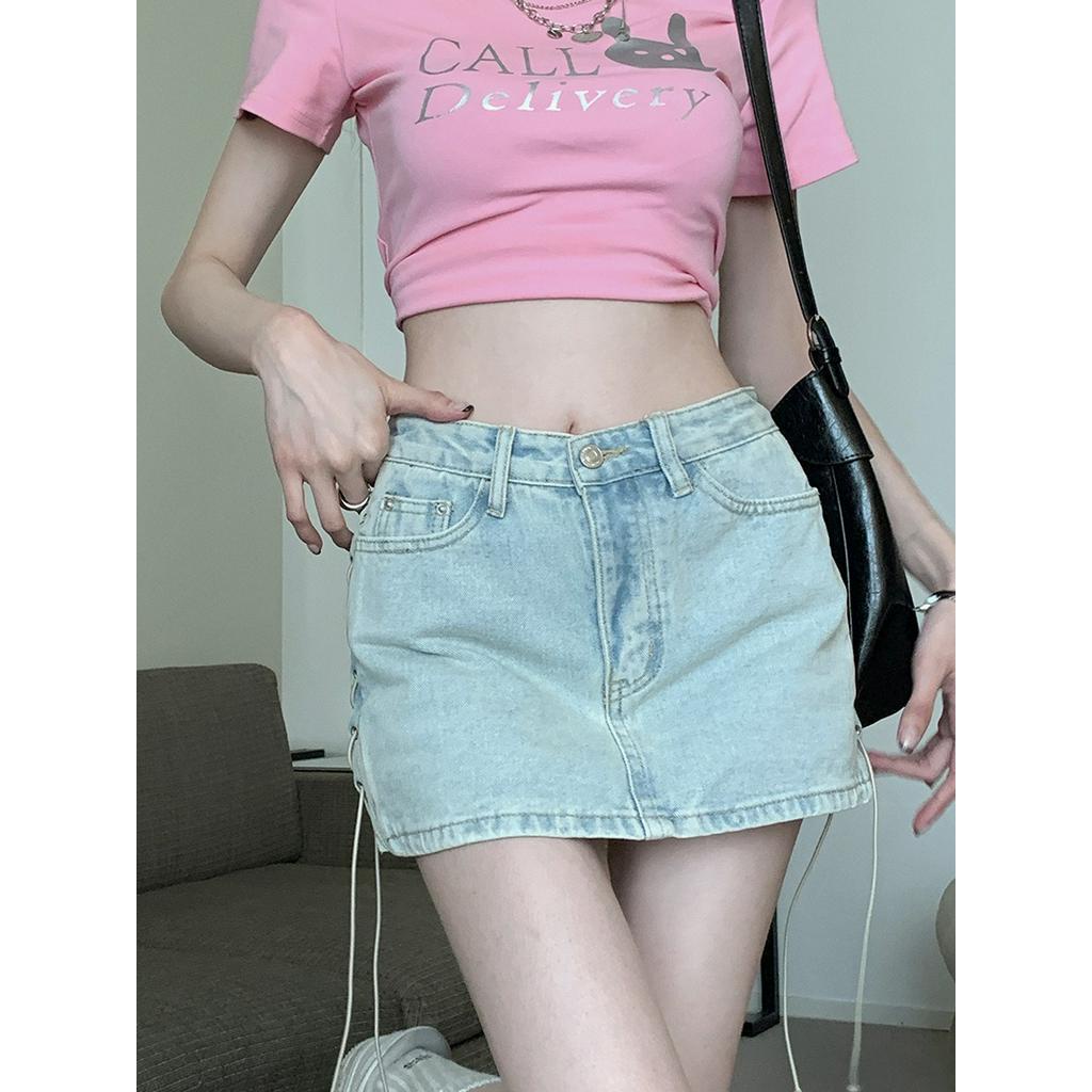 Váy Denim Dây Rút Mỏng Mùa Hè 62975
