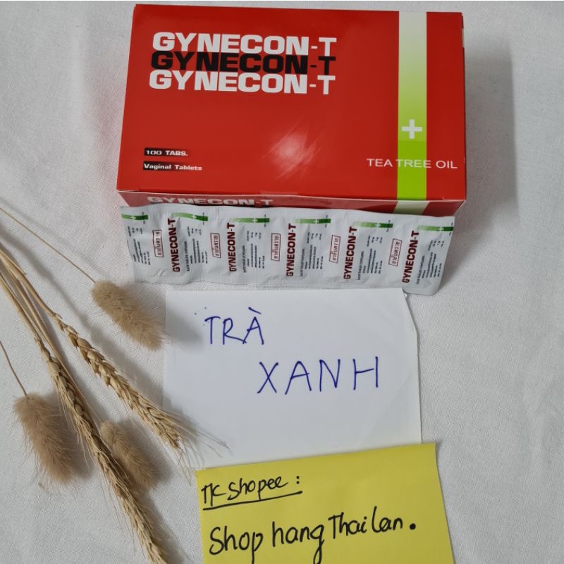 (CHÍNH HÃNG 100%) VỈ VIÊN TRÀ XANH Gynecon Thái Lan (1VỈ 5 VIÊN )