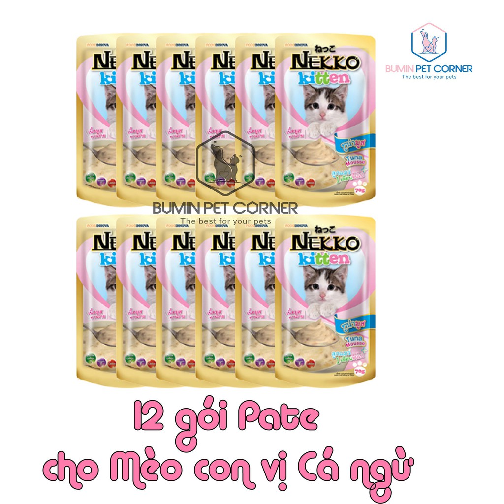 COMBO 12 gói Pate cho Mèo con Nekko Kitten gói 70gr