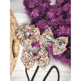 Kẹp nơ cột tóc Scrunchies hoa nhí