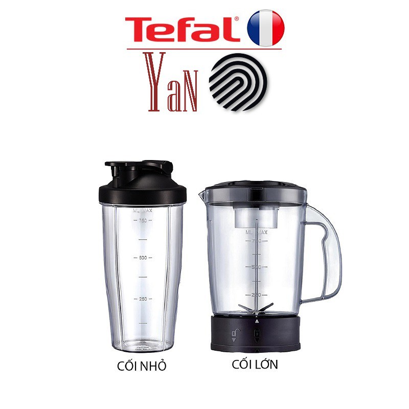 Máy xay sinh tố để bàn 2 cối nhựa cho gymer thể thao 1.3L Tefal Blend&Go BL1B1D39 300W -Hàng chính hãng
